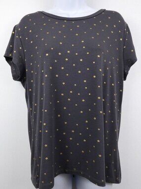 Angels Forever Young Shirt Womens Large Gray Gold Stars Classic Soft T Shirt